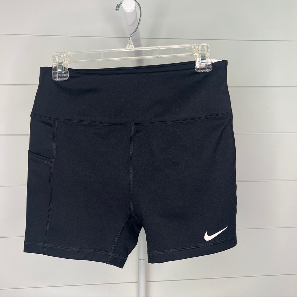 Nike Black Bike Shorts with White Swoosh